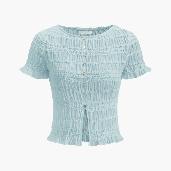 Commense Ruffed Crop Top Skirt Set - Picture 2 of 3